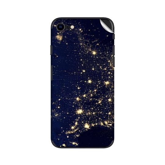 GADGETSWRAP Printed Vinyl Skin Sticker for Apple iPhone SE (2020) - Grid Map Usa Power