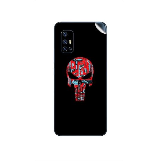 GADGETSWRAP Printed Vinyl Skin Sticker for Vivo V17 - Punisher Skull Guns