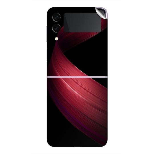GADGETSWRAP Printed Vinyl Skin Sticker for Samsung Galaxy Z Flip 3 - Red Swirl