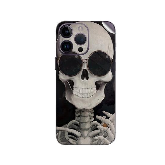 GADGETSWRAP Printed Vinyl Skin Sticker for Apple iPhone 14 Pro - smoking-skull
