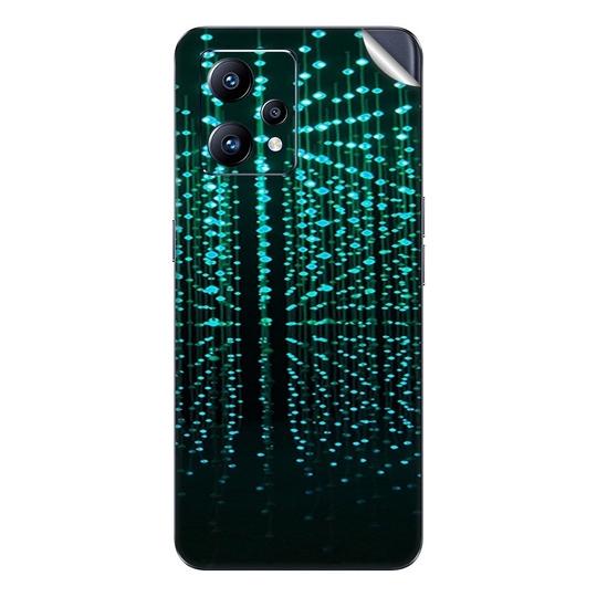 GADGETSWRAP Printed Vinyl Skin Sticker for Realme 9 - Structure Light Dots Dark Glitter