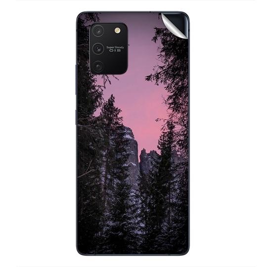 GADGETSWRAP Printed Vinyl Skin Sticker for Samsung Galaxy S10 Lite - Twilight Snow Mountains Nature