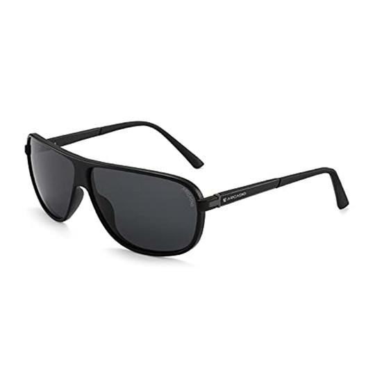 Arcadio Rectangular Black Sunglasses (Men & Women)