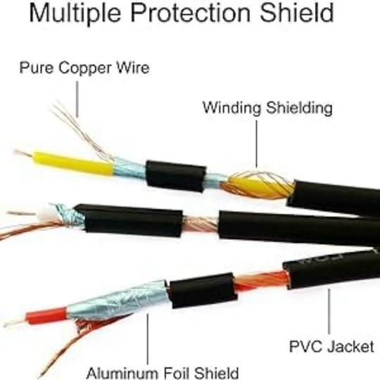 HDF 3 RCA Cable Audio Video AV Composite Male to Male DVD Cable (10 Meter) for Television, DVD, VCD, TV, Amplifier, Set-Top-Box, VCR and other 3RCA-enabled devices