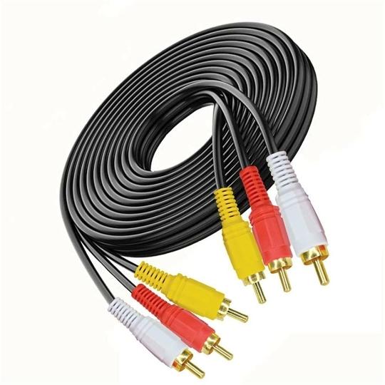 HDF 3 RCA Cable Audio Video AV Composite Male to Male DVD Cable (10 Meter) for Television, DVD, VCD, TV, Amplifier, Set-Top-Box, VCR and other 3RCA-enabled devices