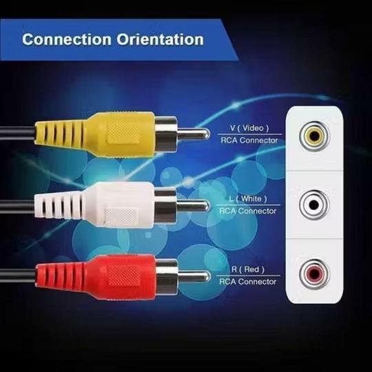 HDF 3 RCA Cable Audio Video AV Composite Male to Male DVD Cable (10 Meter) for Television, DVD, VCD, TV, Amplifier, Set-Top-Box, VCR and other 3RCA-enabled devices