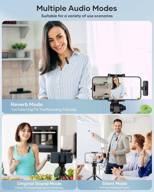Tart  K9 Dual Wireless Mic with Receiver for Clear Audio Video Recording