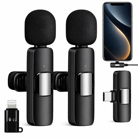 Tart  K9 Dual Wireless Mic with Receiver for Clear Audio Video Recording