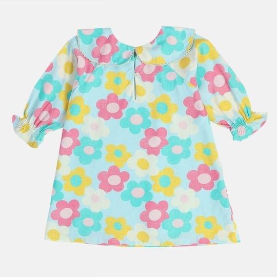 MINI KLUB Woven Knee Length Dress-Blue