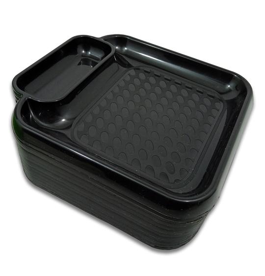 Inpro Stylish Plastic Plates in 12 Black Color for Serving Snacks / Light Weight Plates / Pasta plate / Serving plate- Plastic Snacks plates-half plates-plastic kitchen crockery or parties Set of 12 Black Snacks Plastic Plates (Set Of 12 Plates).