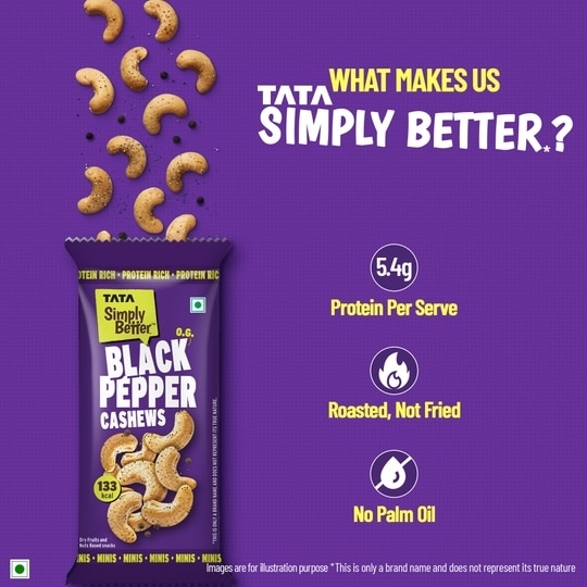 Tata Simply Better Black Pepper Cashew 184g (Pack of 8 x 23g)