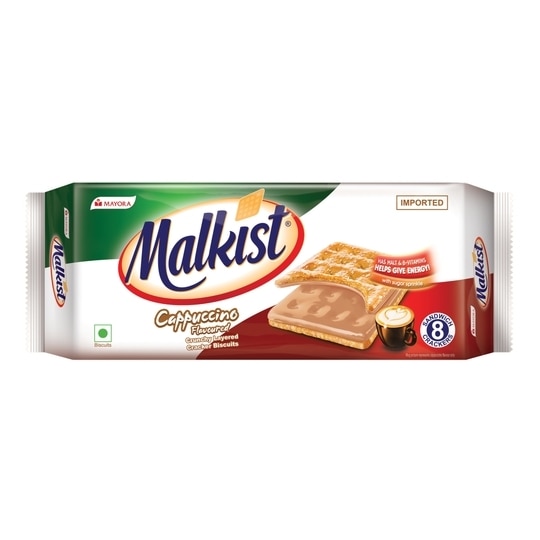 Malkist Cheese and Cappuccino Flavoured Cracker Biscuits (family pack) - 144g (Pack of 4)