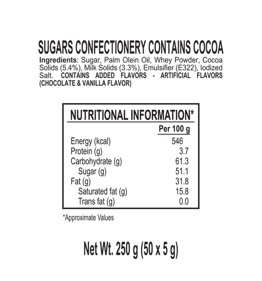 CHOKI CHOKI Choco Milk Stick Pouch - 250g |50 Pieces in Each||Pack of 5 |