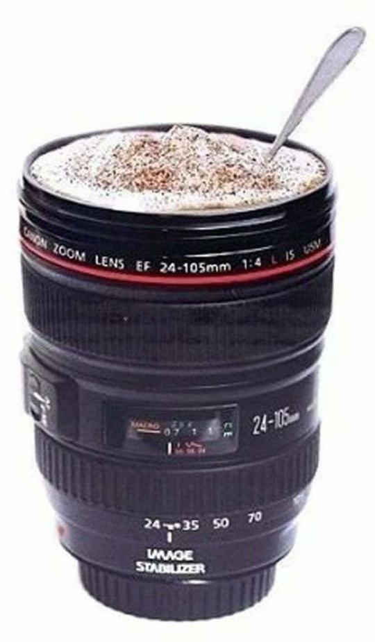 FIVANIO Camera lens Cup Plastic Coffee Mug (300 ml)