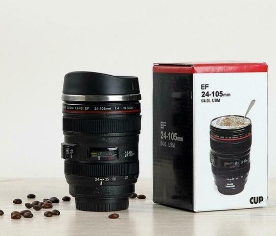 FIVANIO stylish camera lens mug rt2 Plastic, Stainless Steel Coffee Mug (400 ml)