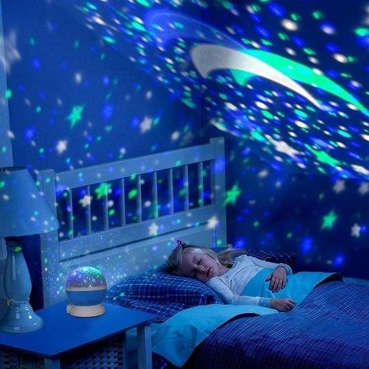 FIVANIO  Kids Room Night Light Ceiling Star Projector for Getting Babies to Sleep Night Lamp (12 cm, Multicolor)