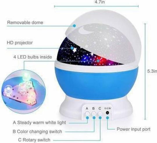 FIVANIO  Kids Room Night Light Ceiling Star Projector for Getting Babies to Sleep Night Lamp (12 cm, Multicolor)