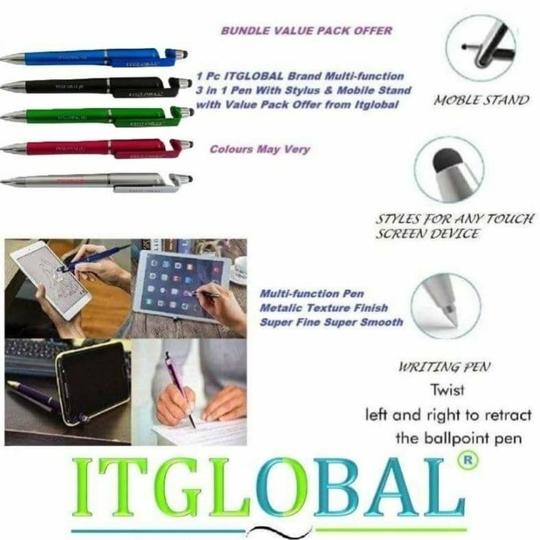 HP 802 Small Black Original Ink Cartridge With ITGLOBAL 3in1 Multi-Function Pen