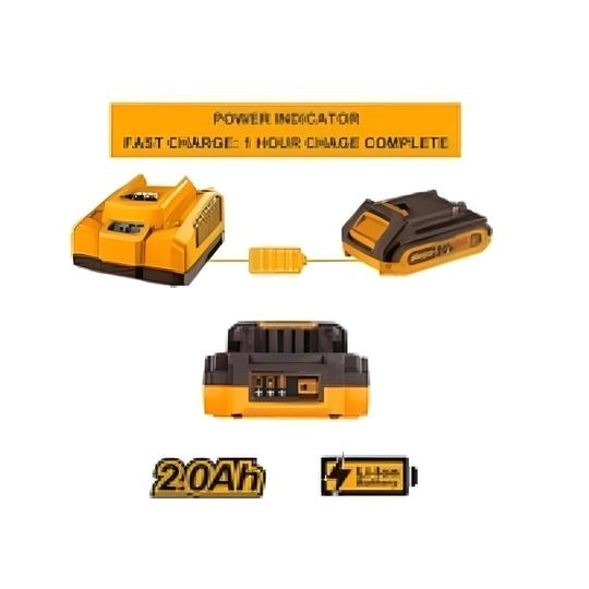 INGCO 20V Battery Pack, 2.0Ah Lithium-ion Battery, Compatible with All INGCO 20V Power Tools, LED Battery Power Indicator, Charger Not Included