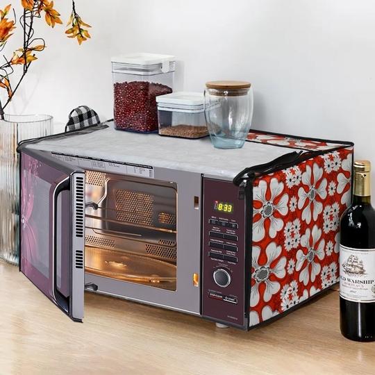 Dream Care Stylish Print Microwave Oven Cover Full Closure | New Designing Oven Cover Suitable for All Models - Multicolour SA60
