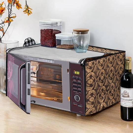 Dream Care Stylish Print Microwave Oven Cover Full Closure | New Designing Oven Cover Suitable for All Models - Multicolour SA56