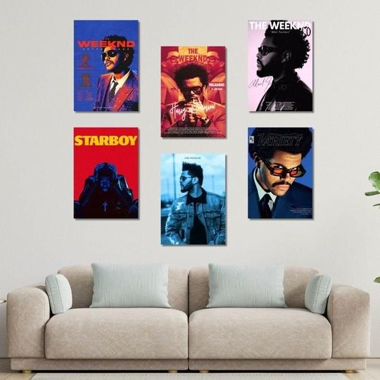The k-Fandom Store The Weeknd Posters Pack of 6 A4 Size (21x30 cm) 300 GSM Cardstock with Matte Lamination | Aesthetic Wall Decor for XO | Music Room Posters | Fan Art Prints | Gift for The Weeknd's Fans (Weekend)