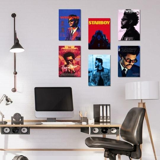 The k-Fandom Store The Weeknd Posters Pack of 6 A4 Size (21x30 cm) 300 GSM Cardstock with Matte Lamination | Aesthetic Wall Decor for XO | Music Room Posters | Fan Art Prints | Gift for The Weeknd's Fans (Weekend)