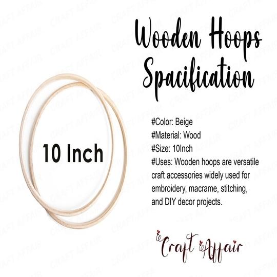 Craft Affair | Wooden Hoop (10 Inch, Pack of 3) for DIY Dream Catcher Wedding Wreath Dcor Wall Hanging
