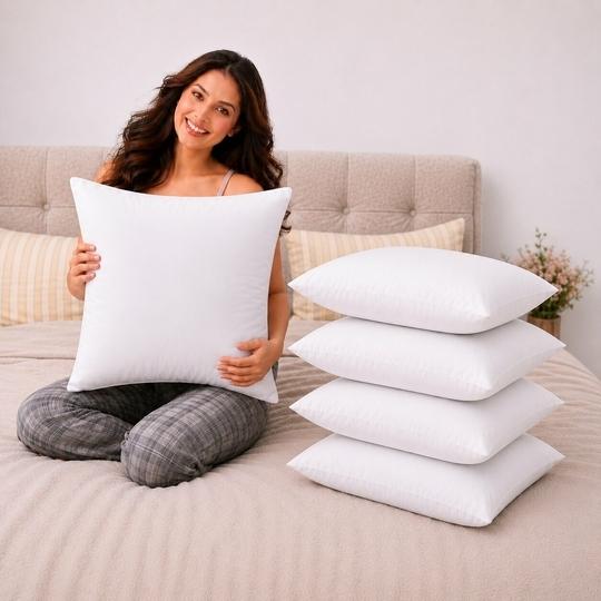 EMBROCO Cushion Set | Premium Soft Microfiber Cushion Filler Pack of 5 | Sofa Cushion, Cushion for Living Room, Cushions. Cushion