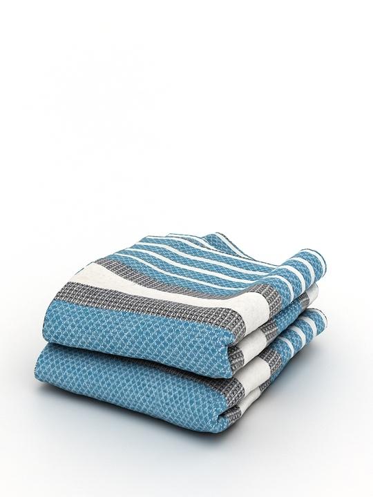 Athom Trendz Blue Diamond Flower Cotton Bath Towel 75 x 150 cm (Pack of 2) ATZ-BT-H-C2