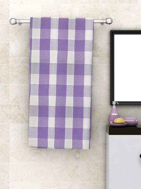 Athom Trendz 100% Premium Cotton Lightweight Quick-Dry & High Absorbant Bath Towel, Pin Stripes Purple -75x150 Cm (Pack Of 5) ATZ-BT-S-C5