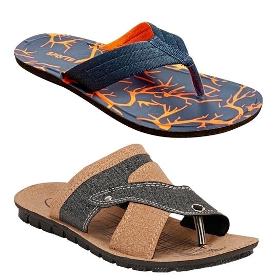 Genial Men's Combo Pack of 2 Slippers