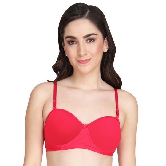 Liigne Women Half Cup Padded Bra (Pack Of 2) - Made of Pure Cotton Full Coverage Non Wired Pushup Soft Cup for T-Shirt Saree Dress Sports Garment for Daily Use Everyday
