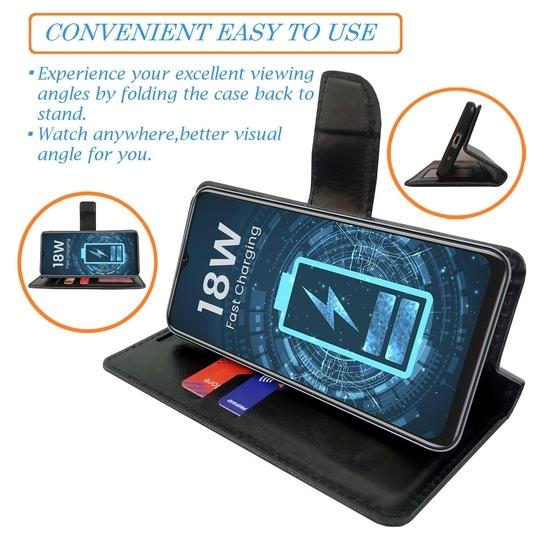 A D Enterprises Glitter Flip Cover for Lava O1 4G | Magnetic Case | Shock Absorbent | Flip Cover Lava O1 4G