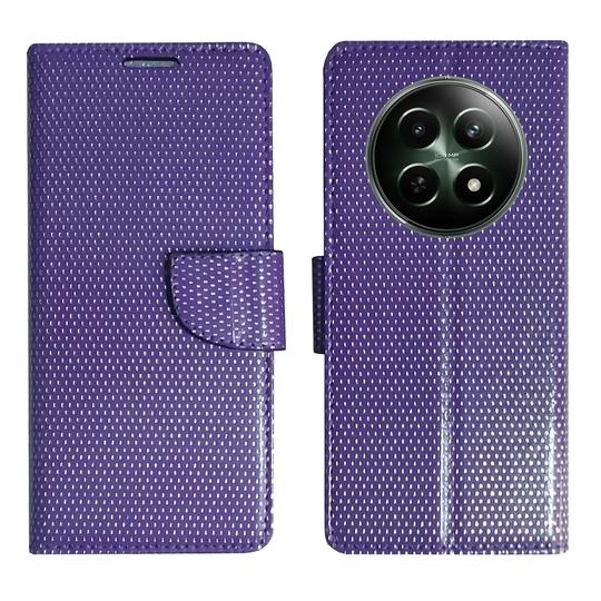 A D Enterprises Net Purple Flip Cover for REALME 12 5G | Magnetic Case | Shock Absorbent | Flip Cover REALME 12 5G