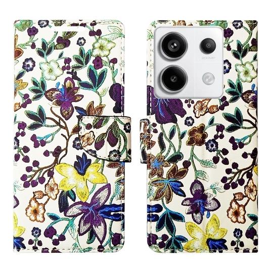 A D Enterprises Purple Pattern  Flip Cover for Redmi Note 13 Pro 5G | Magnetic Case |  Shock Absorbent | Flip Cover Redmi Note 13 Pro 5G