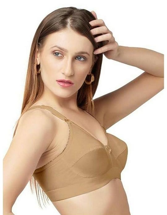 DAISY DEE Women's Cotton Non Padded Seamed Full Coverage Bra - (Skin, 40C)