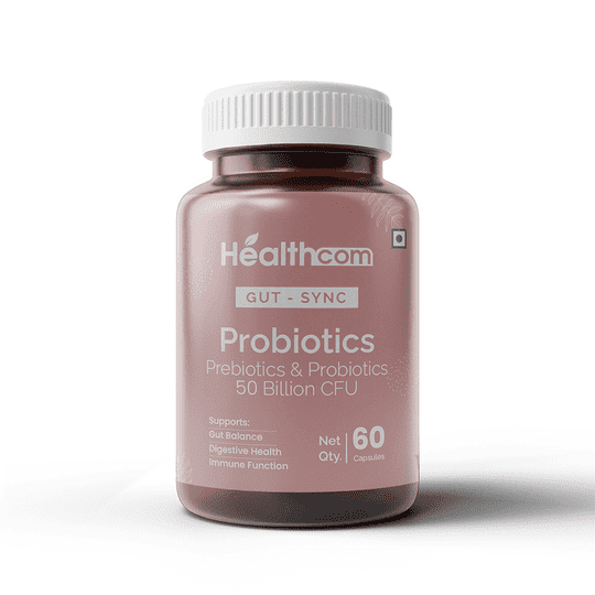 Healthcom Gut Sync (Probiotics) Capsules | 60 Capsules | Supports Gut Health, Digestion & Immunity