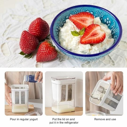 SARTH TREASURE 1100ml Greek Yogurt & Curd Maker with Fine Mesh Strainer & Lid | Whey Separator | Homemade Yogurt, Curd & Cheese Filter