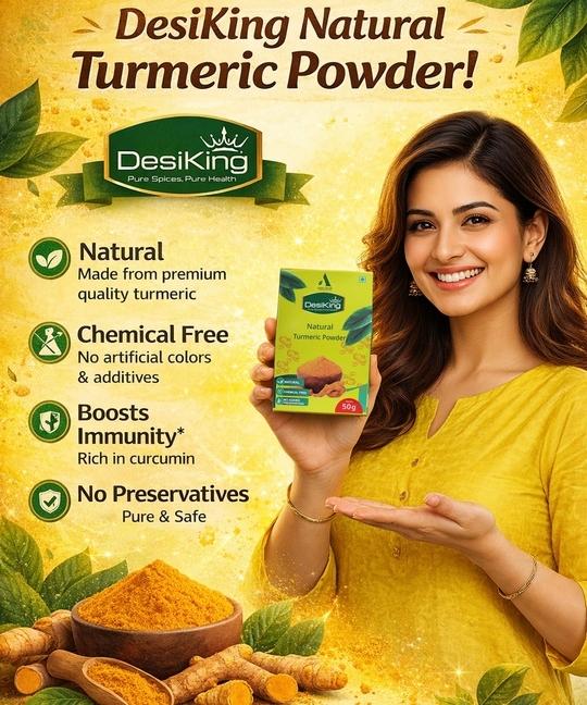 DesiKing Turmeric Powder (Haldi) | Natural & Chemical Free | No Added Preservatives | Pure Spice  50g