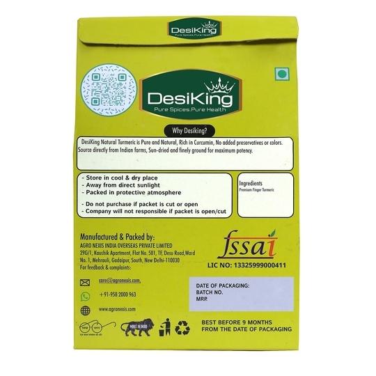 DesiKing Turmeric Powder (Haldi) | Natural & Chemical Free | No Added Preservatives | Pure Spice  50g