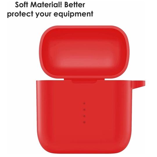 Brain Freezer Front & Back Case for Boat 141 / 148 Silicon Airdopes TWS Cover Earbuds Not Included (Only Cover) (Red)