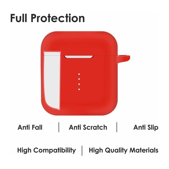 Brain Freezer Front & Back Case for Boat 141 / 148 Silicon Airdopes TWS Cover Earbuds Not Included (Only Cover) (Red)
