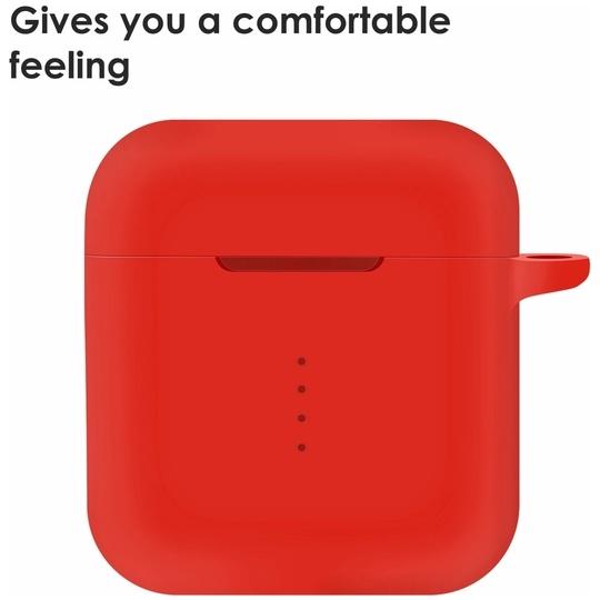 Brain Freezer Front & Back Case for Boat 141 / 148 Silicon Airdopes TWS Cover Earbuds Not Included (Only Cover) (Red)
