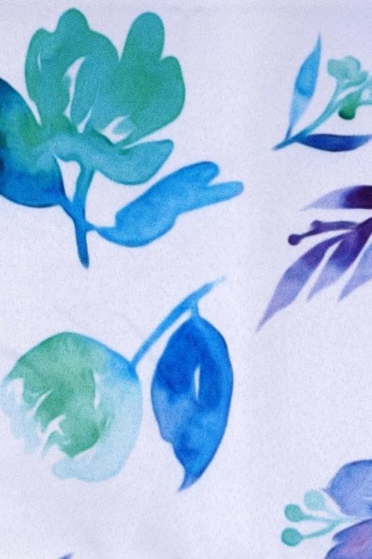 Parda Online Blue, White Polyester Printed Eyelet Floral Window and Door Long Curtain 9ft, (Pack of 2)