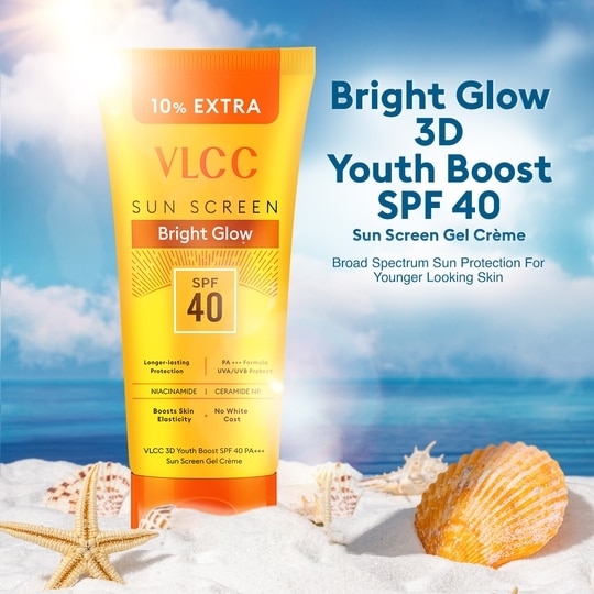 VLCC 3D Youth Boost SPF 40 +++ Sunscreen Gel Cream - 100 g with 10g extra