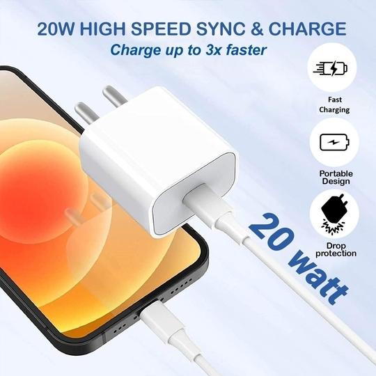 Hespa 20W USB C Power Adapter Compatible With IPhone 16 16 Plus 16 Pro 16 Pro Max 15 15 14 13 12