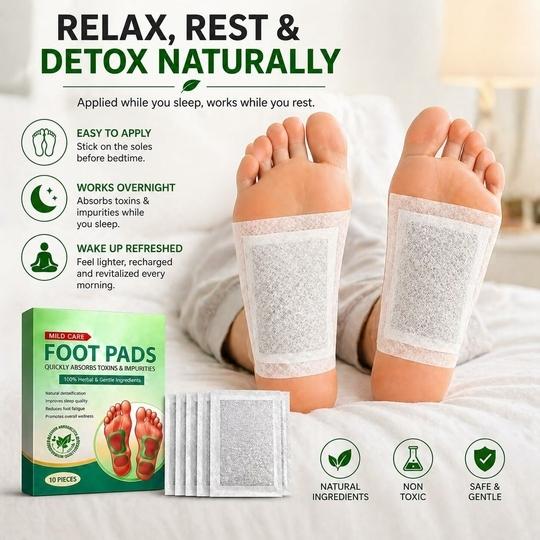 HESPA Overnight Deep Cleansing Foot Patches with Ginger Oil for Relaxation 10 Pieces