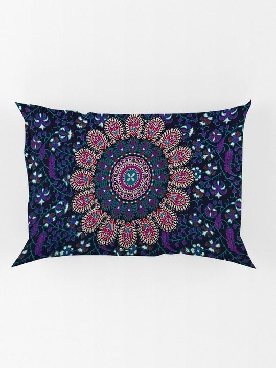 UniqChoice Purple Color 100% Cotton Badmeri Printed King Size Bedsheet With 2 Pillow Cover(D-1007NPurple)