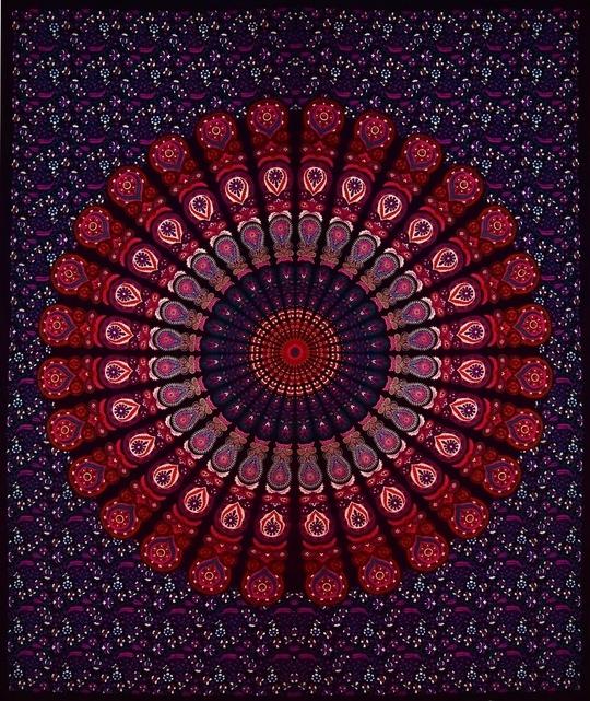 UniqChoice Purple Color 100% Cotton Badmeri Printed King Size Bedsheet With 2 Pillow Cover(D-1007NPurple)